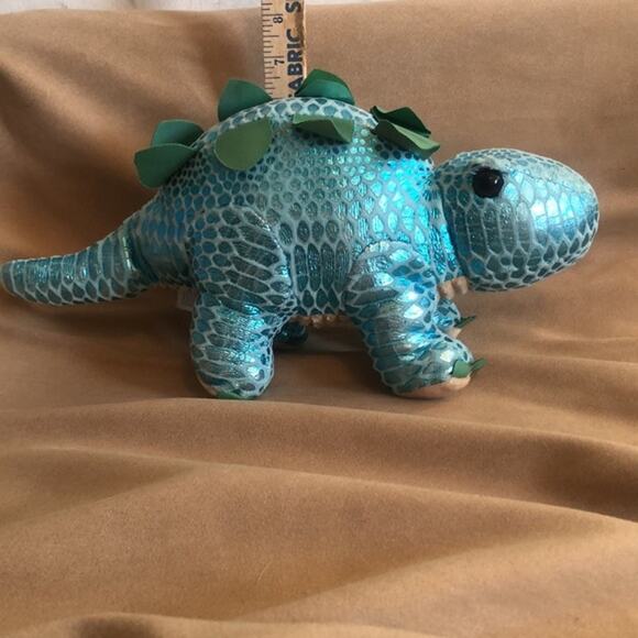 Blue Metallic Look Scales Midwood Brand Plush Dinosaur 14 inch - Picture 1 of 2